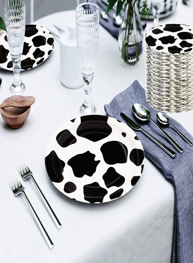 HSPAIDYP 40 Pcs Cow Print Party Supplies Cow Print Paper Plates 7" Cow Party Plates for Farm Animal Barn Cow Theme Baby Shower Cowboy Cowgirl Farmhouse Cow Birthday Party Decorations - Image 4